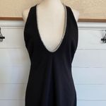ZARA Deep Plunge Jeweled Halter Mini Black Dress LBD - XL - NWOT Photo 7