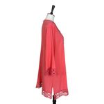 Isaac Mizrahi Swim Cover Up Tunic Gauze Lace V-neck Salmon Pink Women’s Size XL Photo 2