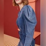 Ulla Johnson Sadie Jumpsuit medium blue puff shoulder long sleeve pockets Photo 3