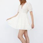 ZARA  100% Cotton Openwork Eyelet Embroidered V Neck Ruffle Dress Photo 1