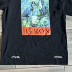 Heron Preston  Black Tee with Orange Label Photo 3