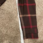 Merona Brown/Maroon Plaid Trench Coat Photo 6