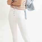 Madewell  Jeans Womens 26 White 10" High-Rise Skinny‎ Button Fly Raw Hem Step Hem Photo 0