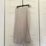 Bardot Linen Blend Midi Skirt Side Cut Out Oatmeal Cream Straight Size Large Photo 3