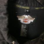 Harley Davidson Vintage Embossed Eagle Denim Jacket USA Made Motorcycles Adult M Photo 3