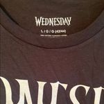 Wednesday Unisex Black and Purple Graphic Tee Relaxed Fit Size L Photo 1