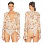 Free People  Everything's Rosy Bodysuit in Tea Combo Photo 1