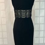 Kay Unger sleeveless lace detail waist cocktail sheath dress size 6 Photo 4