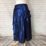 Burberry Skirt Navy Blue Silk Authentic NWT Photo 2