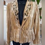 Aziz Vintage embroidered Gold Velvet Blazer size L Size L Photo 0