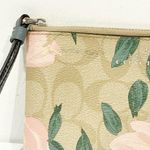 Coach  Canvas Wristlet Wallet With Floral Print And Signature Logo Photo 1
