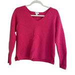 Sundance Hot Pink Long Sleeve Rowan Cashmere Pullover V-Neck Sweater Size Small Photo 0