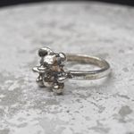 Gothic Teddy Bear Ring Silver Photo 4
