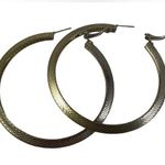 4” Textured Gold Latina Hoop Earrings Photo 0