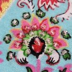 Ralph Lauren Lauren Women’s Paisley Beaded Top Hot Pink T-Shirt Bold Boho sz L Photo 2