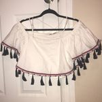 Gianni Bini Off the shoulder crop top with tassels Photo 0