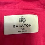 Aritzia  Babaton Pink Linen Long Sleeve Pocket Button Down Shirt Top Size 2XS Photo 2