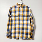Old Navy Men’s  Regular Fit Vintage Flannel Yellow And Blue, 100% Cotton, Small Photo 0