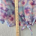 Nike Womens Size M Tie-Front Mesh Crop Top Floral Pastel Y2K Vaporwave Aesthetic Photo 14