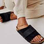 Birkenstock Kyoto Shearling Suede Leather Slide Sandals Black 43 / W M10 Photo 0