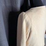 A’REVE Victorian cream button front peplum lace & ribbon pea coat Size Large Brown Photo 4