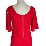 Love Note Love Notes Size M Red Lace Dress Bell Sleeves Oversized Zipper Classic Demure Photo 4