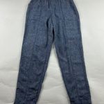 Old Navy  Blue Chambray Linen Blend High Rise Slim Leg Ankle Pant XS Photo 0