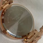 Folio women rose gold tone 38mm round case quartz analog links bracelet running Photo 6