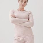 Pact  Heathered Blush Fitted Long Sleeve T-shirt  Photo 0