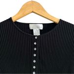 Spiegel Y2K Womens Retro Silk Blend Ribbed Stretchy Henley Top Shirt Rhinestone Photo 1