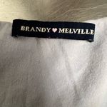 Brandy Melville  Blue Short Sleeve Ruched V Neck Cropped Top - One Size - VGUC Photo 4