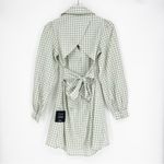 NWT Lulus Green Bliss Gingham Tie Back Mini Dress XS Photo 2