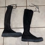 Stuart Weitzman 'Downtown' Black Suede Lace Up Knee High Sneaker/Boot sz… Photo 1