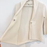 White + Warren Shawl Collar Snap 3/4 Sleeve Knit Cardigan Sweater Cream Small Photo 7