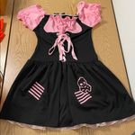 Leg Avenue #250 Women’s 1pc  Pink & Black Gothic Pirate Skull ☠️ Mini Dress Large Photo 0