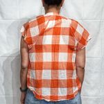 Anthropologie  Maeve Orange Gingham Button Down Sz XS Photo 10