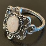 Oval simulated opal silver plated ring size 7.75 Photo 2