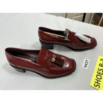 Franco Sarto Womans NWOT Slip On Loafer Shoes 5.5 M Maroon Block Heel Tassel Photo 1