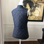 Allegra K Navy Quilted Vest Zip Pockets Medium Photo 6