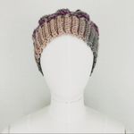 NEW Handmade Crocheted Cable Variegated Beanie in Purple and Gray Photo 1