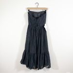 Azazie NWT  Delphina Black A-Line Strapless Floral Burnout Convertible Midi Dress Photo 5