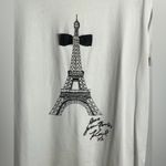 Karl Lagerfeld  Paris Eiffel Tower Tee Pearl Bow White Stretch Shirt M Photo 1