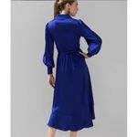 White House | Black Market Long Sleeve Satin Wrap DressWhite House Black Market 12p Photo 2