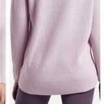 Athleta  Hanover Merino Wool Ribbed V Neck Sweater Womens Medium Lilac Pastel Photo 12
