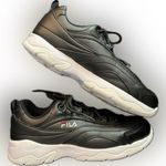 Women's Ray 014 Leather Sneakers BLACK / FILA RED / WHITE, W8 Photo 2