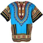 Unisex Blue dashiki African top Size M Photo 0