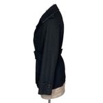 Kenneth Cole Black Double Breasted Peacoat Wool Blend Belted Size 10 Photo 2