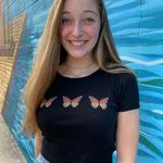 Urban Outfitters Cropped Butterfly Tee Photo 0