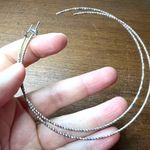 Womens Large Hoop Fashion Earrings Post Silver Photo 5