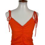 ZARA Orange Bodysuit Large Tie Shoulder Slim Fit Summer Night Out Photo 1